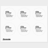 Sticker Rond Définition de privilège blanc (Feuille)