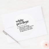 Sticker Rond Définition de privilège blanc (Enveloppe)