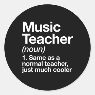 Sticker Rond Définition de professeur de musique Amusant Ck à l