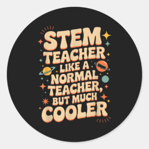 Sticker Rond Définition de professeur de STEM drôle de science