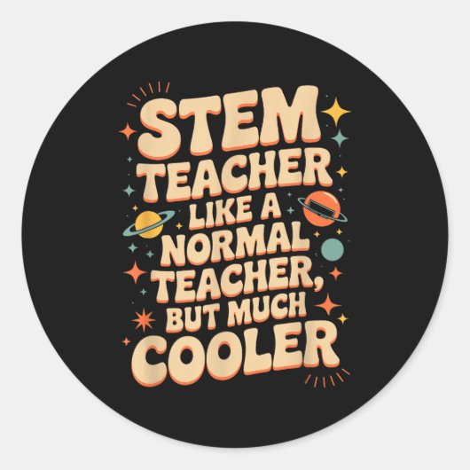 Sticker Rond Définition de professeur de STEM drôle de science (Devant)