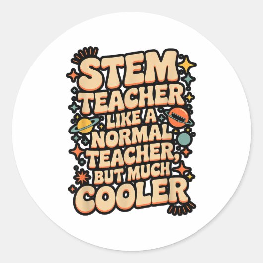 Sticker Rond Définition d'enseignant STEM drôle Science Math Te (Devant)