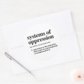 Sticker Rond Définition des systèmes d'oppression (Enveloppe)