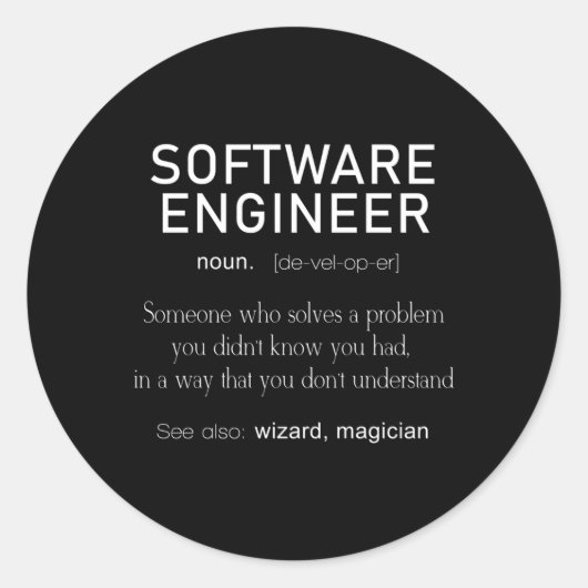 Sticker Rond Définition du codeur de définition du logiciel ing (Devant)