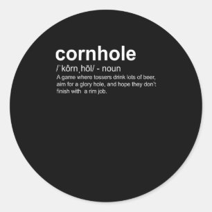 Sticker Rond Définition du dictionnaire Joueur Cornhole