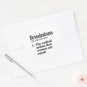 Sticker Rond Définition du féminisme (Enveloppe)
