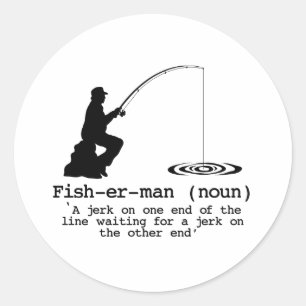 Sticker Rond Définition du pêcheur