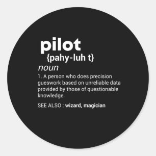 Sticker Rond Définition du pilote Avion Jet Aviation