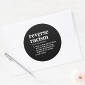 Sticker Rond Définition du racisme inverse (Enveloppe)