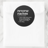 Sticker Rond Définition du racisme inverse (Sac)