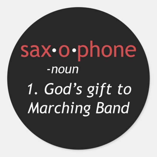 Sticker Rond Définition du saxophone (Devant)