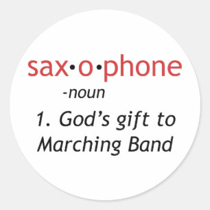 Sticker Rond Définition du saxophone