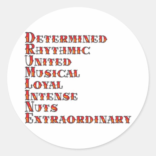 Sticker Rond Définition du tambour (Devant)