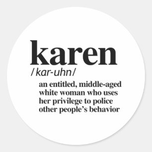 Sticker Rond Définition Karen