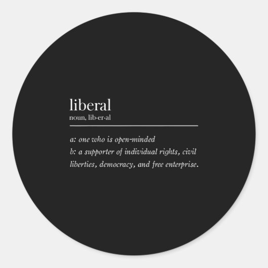 Sticker Rond Définition libérale (Devant)