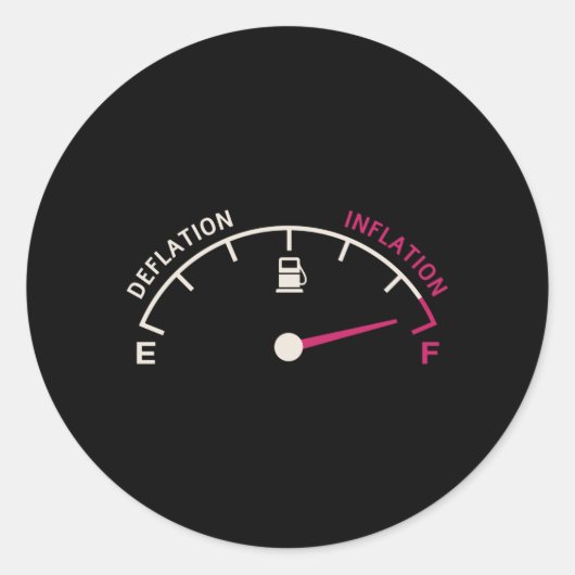 Sticker Rond Déflation de l'inflation (Devant)