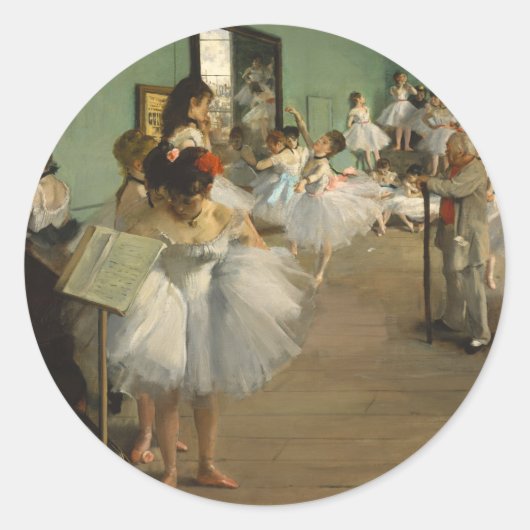 Sticker Rond Degas Dance Class Ballet Dancers Ballerina Art (Devant)