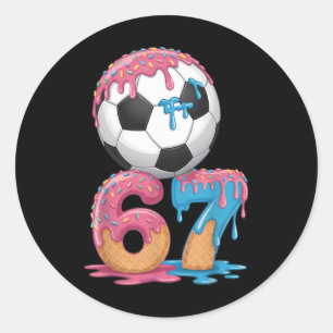 Sticker Rond Dégoulinade de foot Numéro 67 Joueur de foot 67 ga