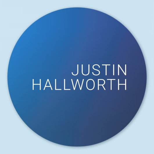 Sticker Rond Dégradé bleu foncé moderne et texte modifiable min