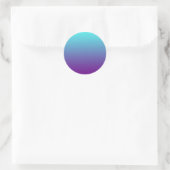 Sticker Rond Dégradé de fond simple Turquoise Bleu Violet (Sac)