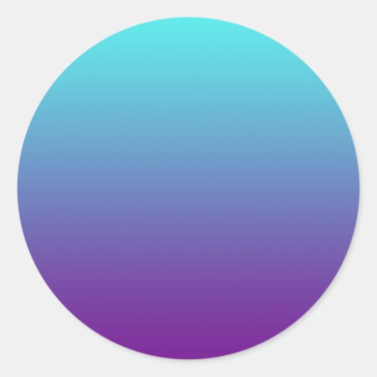 Sticker Rond Dégradé de fond simple Turquoise Bleu Violet (Devant)