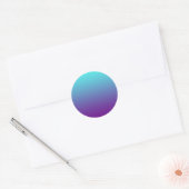 Sticker Rond Dégradé de fond simple Turquoise Bleu Violet (Enveloppe)