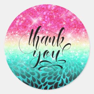 Sticker Rond Dégradé de la Parties scintillant combinée vers le