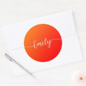 Sticker Rond Dégradé orange - ajouter le nom classique collant  (Enveloppe)