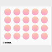 Sticker Rond Dégradé rose et rose (Feuille)