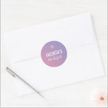 Sticker Rond dégradé rose pourpre bat mitzvah<br><div class="desc">par kat massard >>> https://linktr.ee/simplysweetpaperie <<<</div>