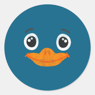 Sticker Rond Déguisement Canard Halloween Animaux Mignon Facile