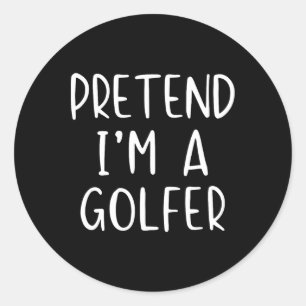 Sticker Rond Déguisement de golfeur drôle et simple pour Hallow