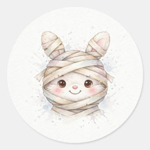 Sticker Rond Déguisement de Maman Lapin Mignonne Halloween