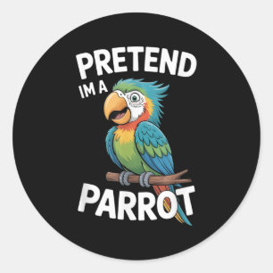Sticker Rond Déguisement de perroquet