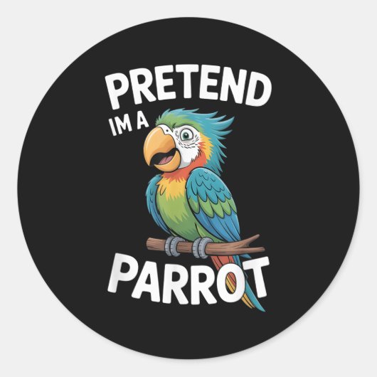 Sticker Rond Déguisement de perroquet (Devant)