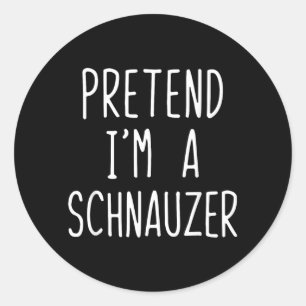 Sticker Rond Déguisement de schnauzer paresseux pour Halloween