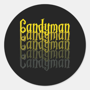 Sticker Rond Déguisement drôle d'Halloween Candyman Miroir Inve