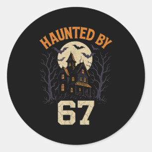 Sticker Rond Deguisement Halloween 67 Meme Hanter Par 6-7 Brain