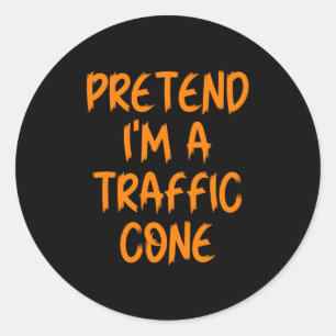 Sticker Rond Déguisement Halloween Je Suis Un Cône de Signalisa