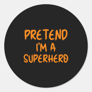 Sticker Rond Déguisement Halloween Je Suis Un Super-héros Pares