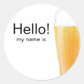 Sticker Rond Dégustation de bière ou brasserie artisanale hello (Devant)