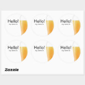 Sticker Rond Dégustation de bière ou brasserie artisanale hello (Feuille)