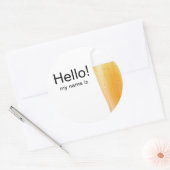 Sticker Rond Dégustation de bière ou brasserie artisanale hello (Enveloppe)