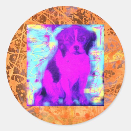 Sticker Rond Dégustation de chien beagle (Devant)