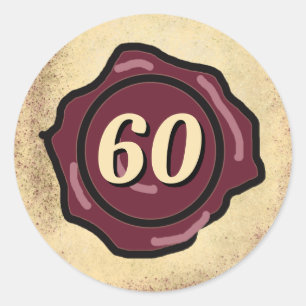 Sticker Rond Dégustation de vin de fête d'anniversaire à la per