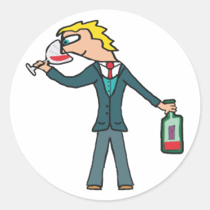 Sticker Rond Dégustation De Vins Sommelier