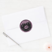 Sticker Rond Dégustation violette foncée | luxueuses lèvres cla (Enveloppe)
