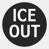 Sticker Rond Dehors la glace (Devant)