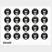 Sticker Rond Deja Brew Funny Coffee Pun Dark BG (Feuille)