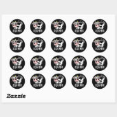 Sticker Rond Deja Moo Funny Cow Pun Dark BG (Feuille)